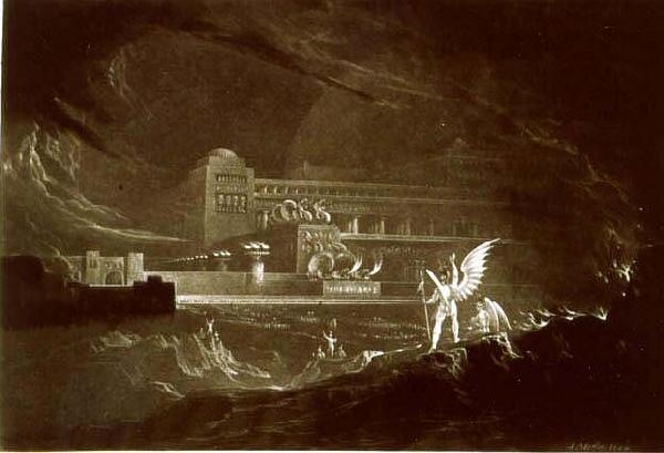 John Martin Pandemonium - One out of a set of mezzotints with the same title oil painting picture
